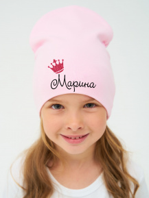 Шапка розовая с именем «Марина»