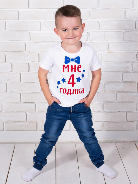 Футболка «Мне 4 годика» с бабочкой фото 3