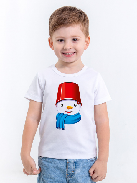 Футболка «Снеговик» новогодняя детская фото 1