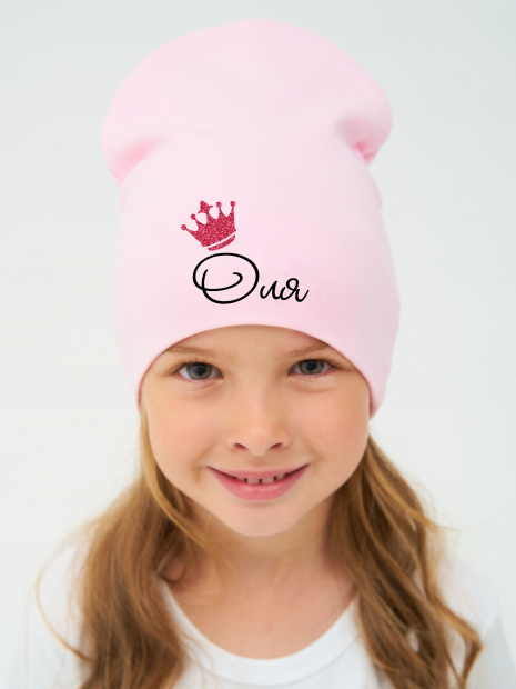 Шапка розовая с именем «Оля» фото 1
