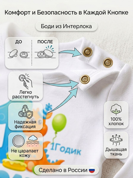 Боди «Дракоша 1 годик» фото 4
