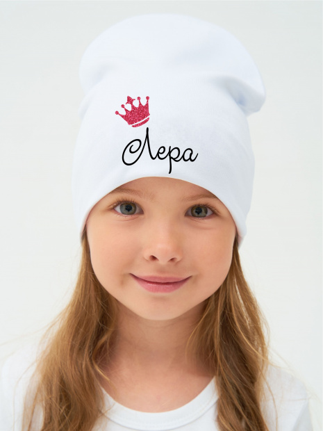 Шапка белая с именем «Лера» фото 1